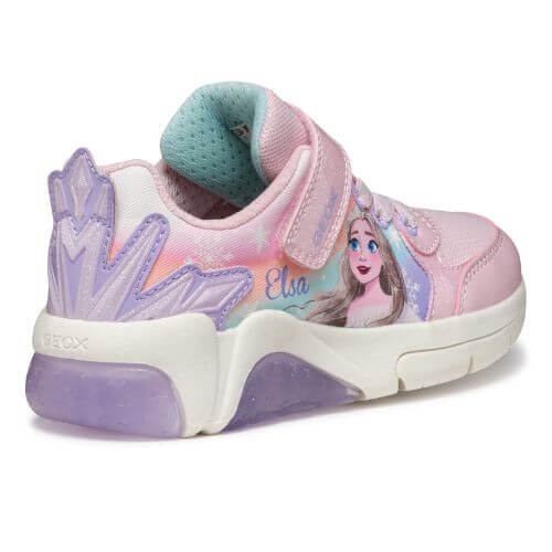 Pantofi copii fete din material sintetic si textil Geox cu LED, personaj Elsa, Roz - J55M4E_0ANKC_C8842 [4]