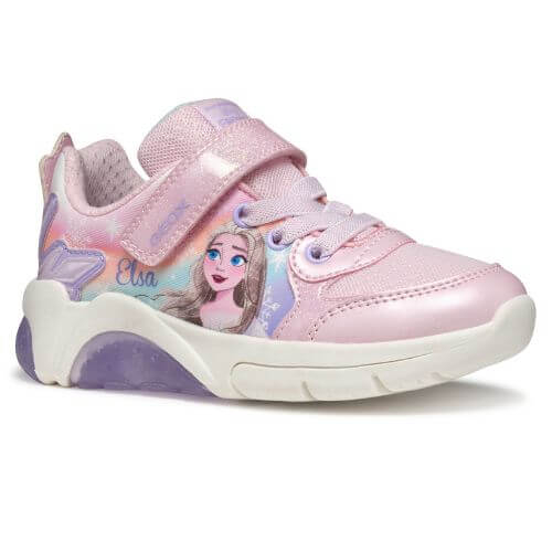 Pantofi copii fete din material sintetic si textil Geox cu LED, personaj Elsa, Roz - J55M4E_0ANKC_C8842 [3]