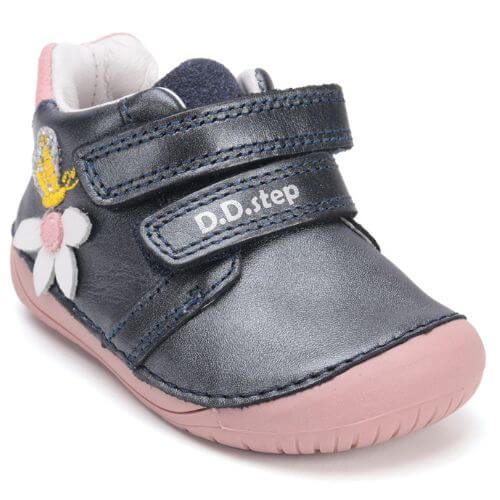 Pantofi copii fete din piele DD Step Barefoot, Albastru - S070-52656A [3]