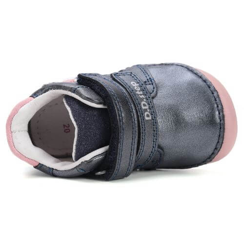 Pantofi copii fete din piele DD Step Barefoot, Albastru - S070-52656A [7]