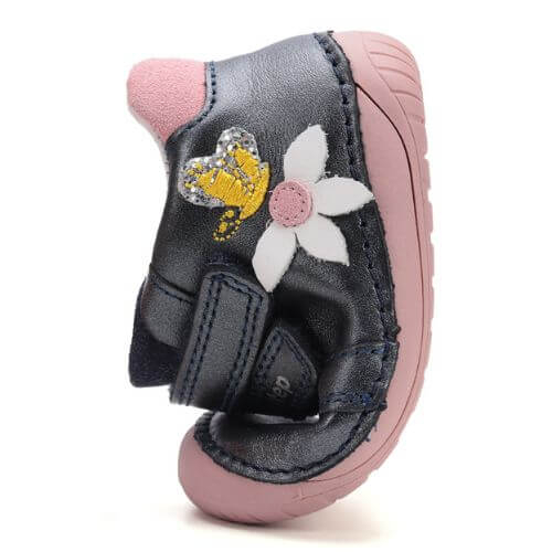 Pantofi copii fete din piele DD Step Barefoot, Albastru - S070-52656A [4]