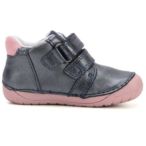 Pantofi copii fete din piele DD Step Barefoot, Albastru - S070-52656A [6]