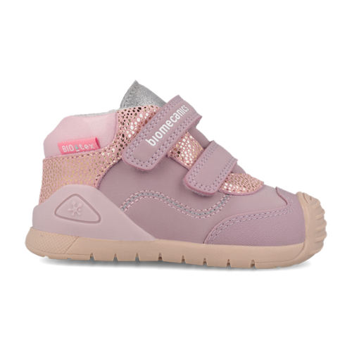 Pantofi fete din piele îmblăniți Biomecanics, Roz - 261133-B376FB [2]