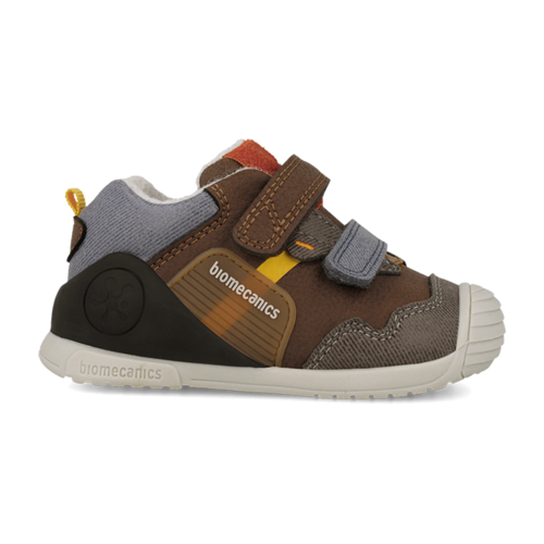 Pantofi băieți din piele îmblăniți Biomecanics, Maro - 261123-C903FB [2]