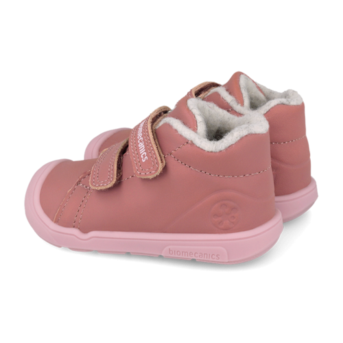 Pantofi fete din piele îmblăniți Biomecanics, Roz - 261140-G847FB [4]