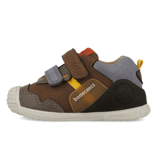 Pantofi copii baieti din piele Biomecanics, Maro cu Gri - 261123-C903 [4]