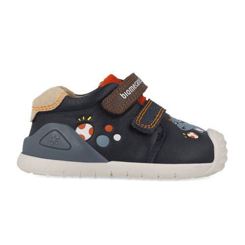 Pantofi copii din piele Biomecanics, Albastru Ocean cu Dinozaur - 261128-A183 [3]