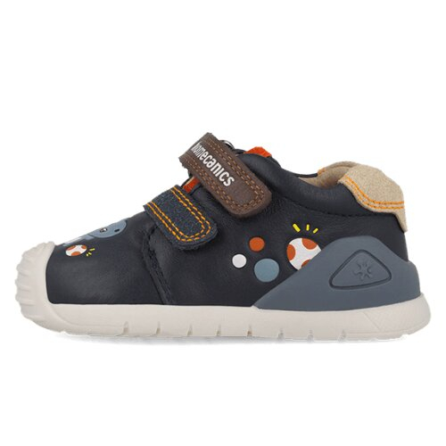 Pantofi copii din piele Biomecanics, Albastru Ocean cu Dinozaur - 261128-A183 [4]