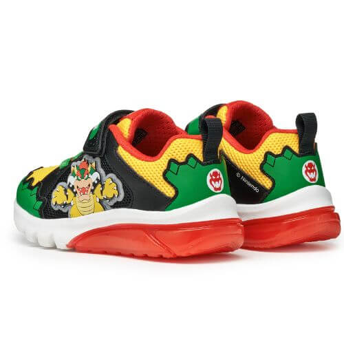 Pantofi copii baieti din material sintetic si textil Geox cu LED, personaj Bowser Mario, Verde - J55LBE_01454_C3221 [7]