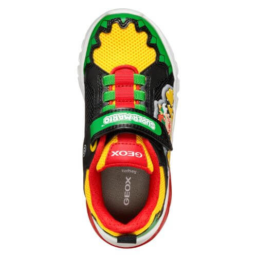 Pantofi copii baieti din material sintetic si textil Geox cu LED, personaj Bowser Mario, Verde - J55LBE_01454_C3221 [10]