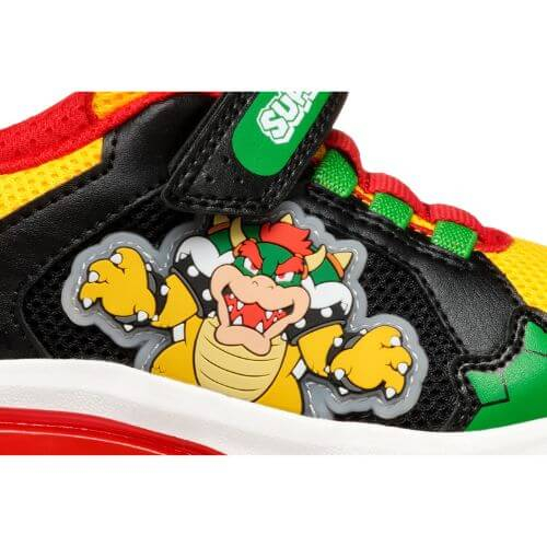 Pantofi copii baieti din material sintetic si textil Geox cu LED, personaj Bowser Mario, Verde - J55LBE_01454_C3221 [2]