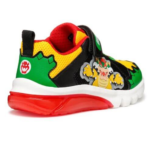 Pantofi copii baieti din material sintetic si textil Geox cu LED, personaj Bowser Mario, Verde - J55LBE_01454_C3221 [8]