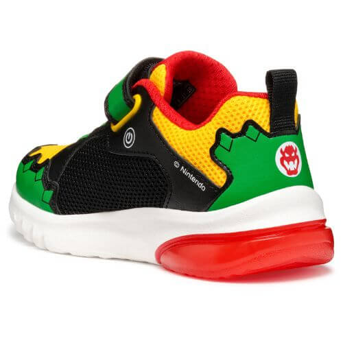 Pantofi copii baieti din material sintetic si textil Geox cu LED, personaj Bowser Mario, Verde - J55LBE_01454_C3221 [9]