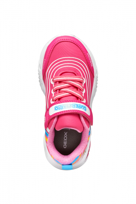 Pantofi copii fete din material sintetic si textil Geox cu LED, personaj Peach, Roz - J55E9C_02ABC_C8002 [6]