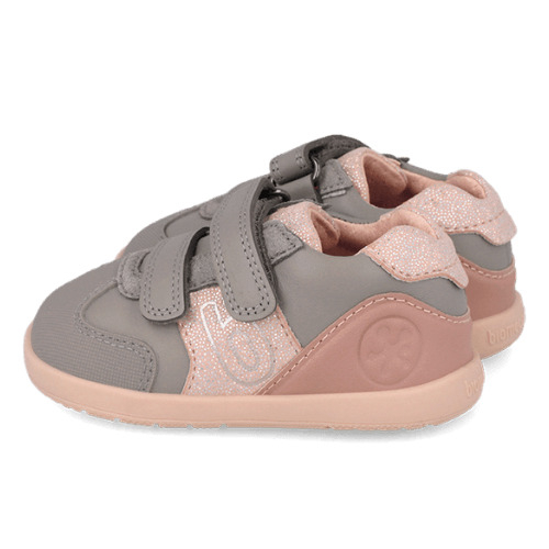 Pantofi copii fete din piele Biomecanics 261165-C154 Gri Roz [2]
