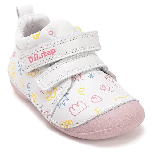 Pantofi copii fete din piele DD Step, Alb - S015-61675 [3]