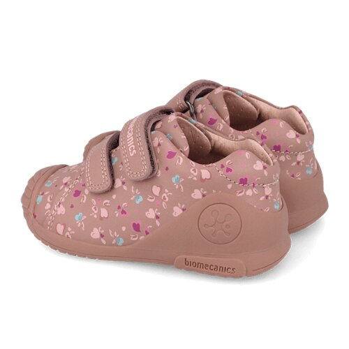 Pantofi copii fete din piele Biomecanics, Roz cu Inimi - 261102-B159 [2]