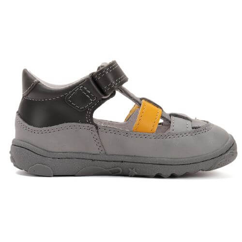Pantofi decupati copii baieti din piele DD Step, Gri - H077-51332 [3]