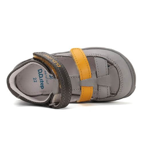 Pantofi decupati copii baieti din piele DD Step, Gri - H077-51332 [6]