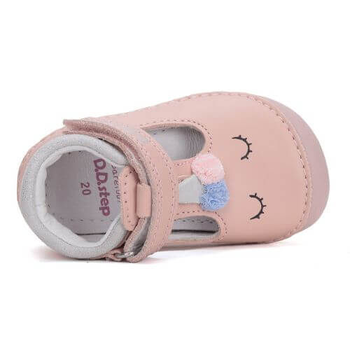 Pantofi decupati copii fete din piele DD Step, Roz - H070-51968 [5]