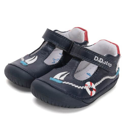 Pantofi decupati copii baieti din piele DD Step, Albastru - H070-51434 [1]