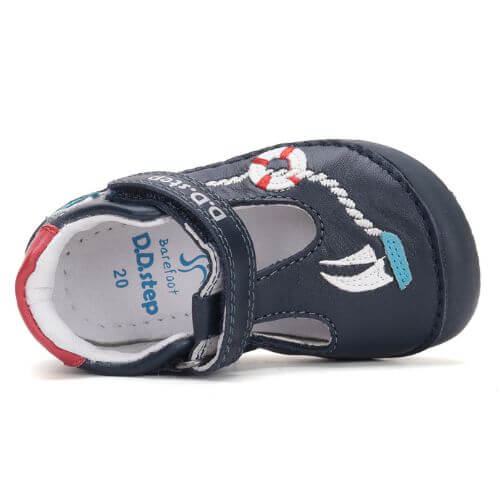 Pantofi decupati copii baieti din piele DD Step, Albastru - H070-51434 [4]