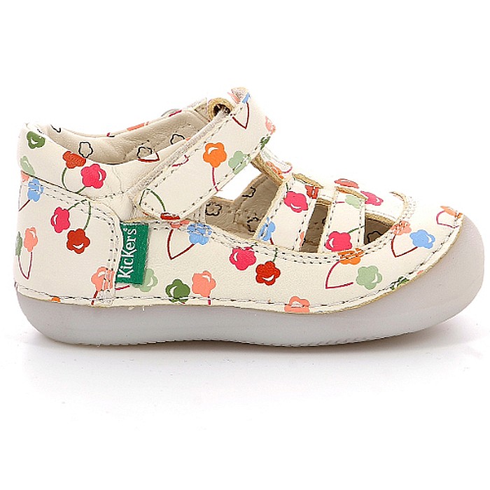 Pantofi copii fete din piele Kickers, Alb-961061-10-33 [3]