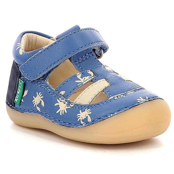 Pantofi copii baieti din piele Kickers, Albastru-961062-10-53 [2]