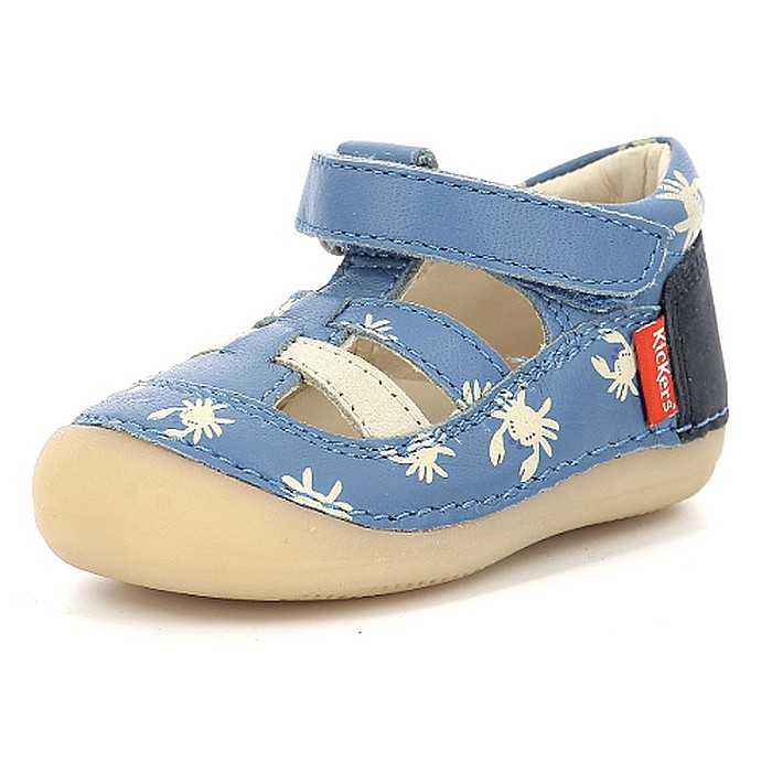 Pantofi copii baieti din piele Kickers, Albastru-961062-10-53 [4]
