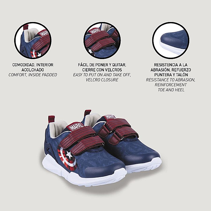 Pantofi copii baieti Captain America din textil Cerda, Albastru - 2300004984 [4]