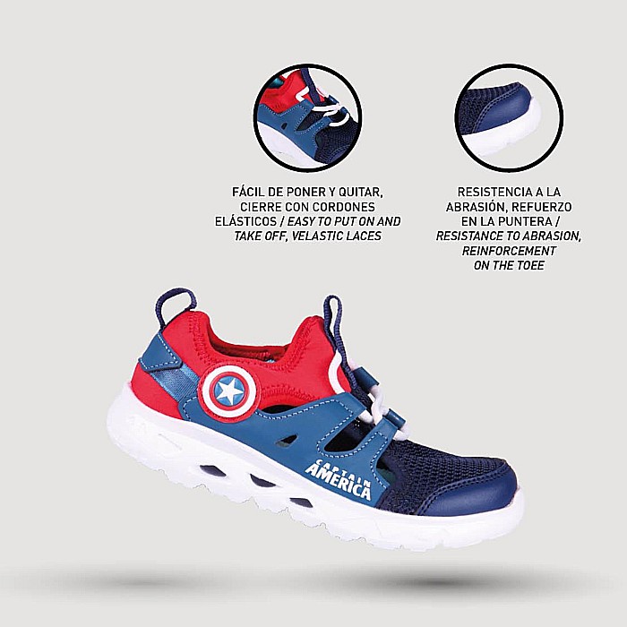 Pantofi copii baieti Captain America din textil Cerda, Albastru - 2300004705 [8]