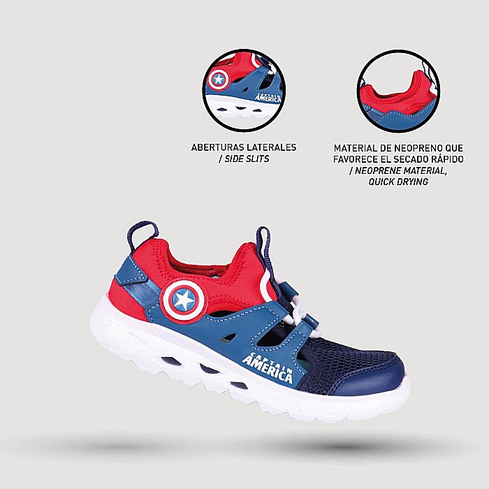 Pantofi copii baieti Captain America din textil Cerda, Albastru - 2300004705 [7]