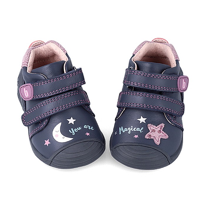 Pantofi copii fete din piele Biomecanics, Albastru - 231105-A [2]