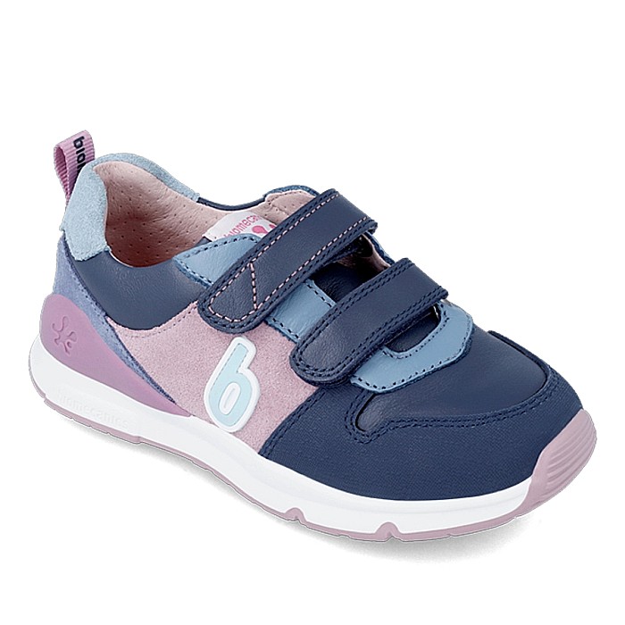 Pantofi copii fete din piele Biomecanics, Albastru - 231240-B [2]