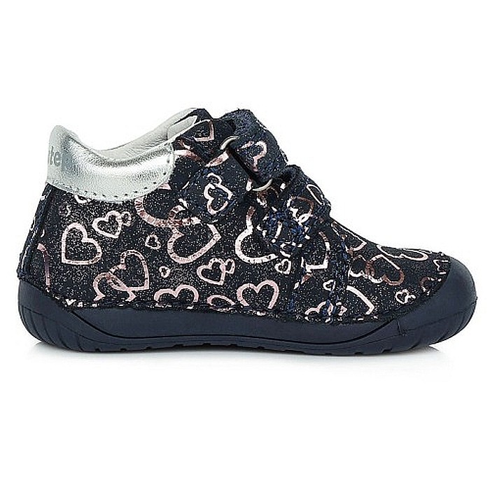 Pantofi copii fete Barefoot din piele DD Step, Albastru - S070-393 [5]