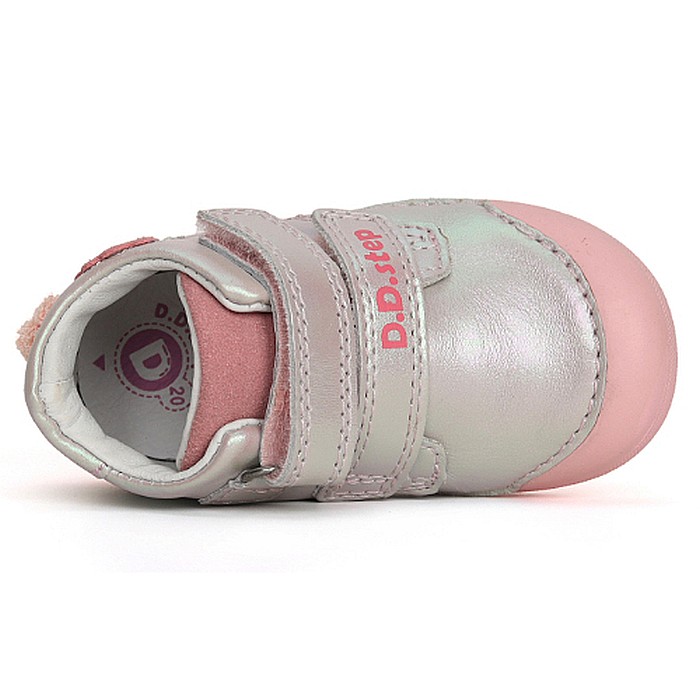 Pantofi copii fete din piele DD Step, Argintiu - S066-41382B [4]