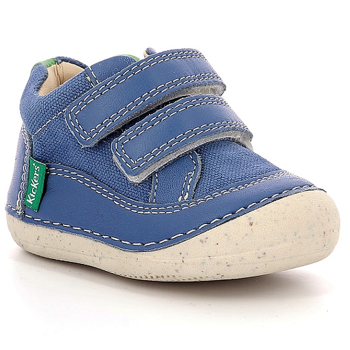 Pantofi copii baieti din piele Kickers, Albastru-894560-10-52 [2]