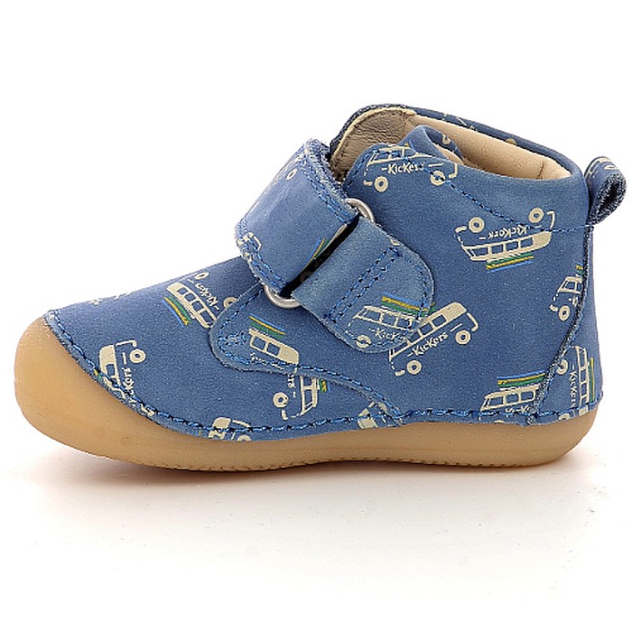 Pantofi copii baieti din piele Kickers, Albastru-961540-10-53 [3]