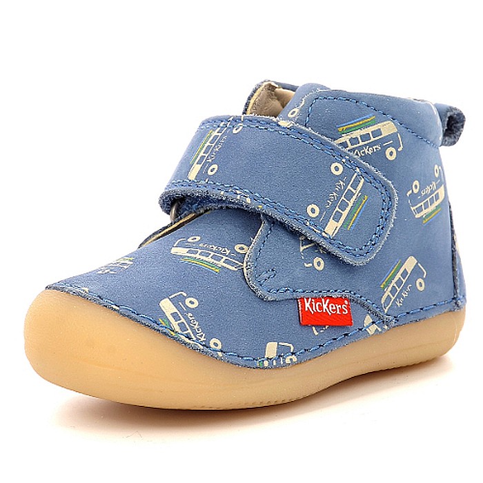 Pantofi copii baieti din piele Kickers, Albastru-961540-10-53 [1]