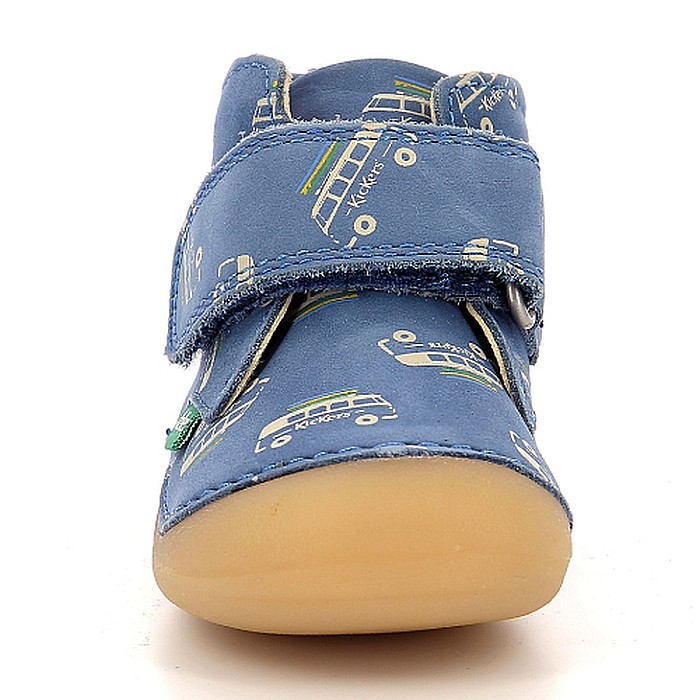 Pantofi copii baieti din piele Kickers, Albastru-961540-10-53 [4]