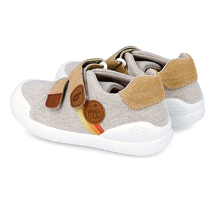 Pantofi copii baieti din textil Biomecanics, Bej - 242297-B [4]