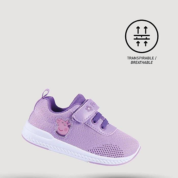 Pantofi copii fete Peppa Pig din textil Cerda, Mov - 2300004837 [4]