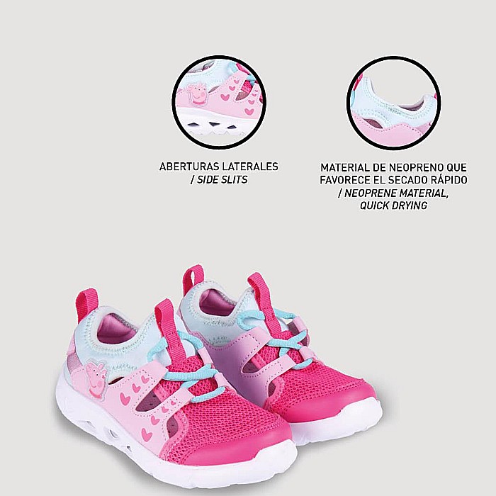 Pantofi copii fete Peppa Pig din textil Cerda, Roz - 2300004702 [9]