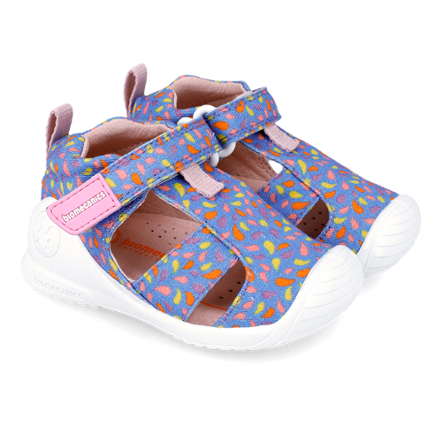 Sandale copii fete din canvas Biomecanics, Albastru - 242190-B [2]