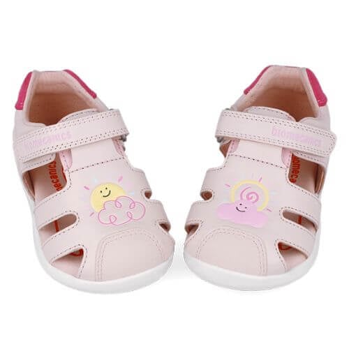 Sandale copii fete calapod lat din piele Biomecanics, Roz - 252166-C779 [2]