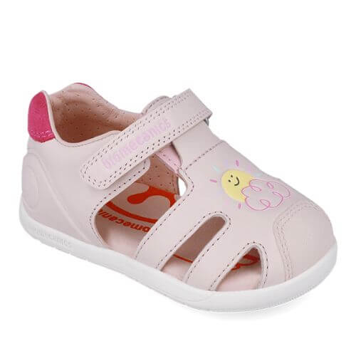 Sandale copii fete calapod lat din piele Biomecanics, Roz - 252166-C779 [3]