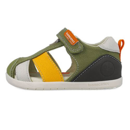 Sandale copii baieti calapod lat din textil Biomecanics, Verde - 252198-B801 [3]