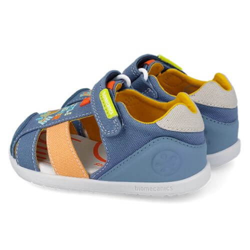 Sandale copii baieti calapod lat din textil Biomecanics, Albastru - 262198-A371 [4]
