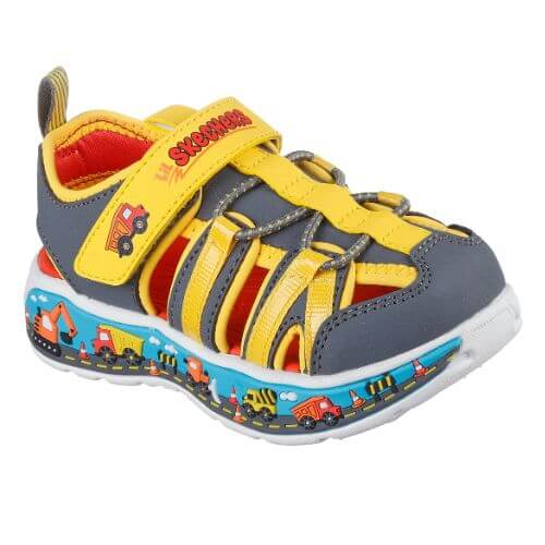 Sandale copii baieti din textil Skechers, Galben - 407041-CCYL [2]