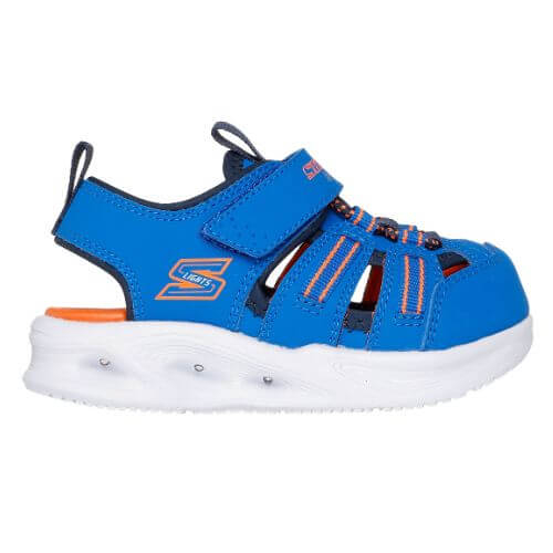 Sandale copii baieti cu LED din textil Skechers, Albastru - 407033-BLNV [2]